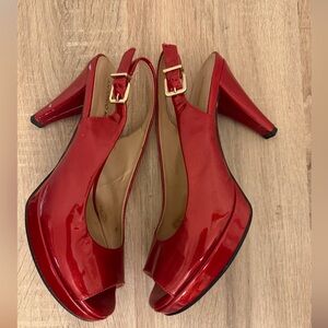 ANTONIO MELANI Red Patent Slingback Heel Size 8 M